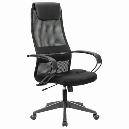 Офисное кресло Brabix Premium Stalker EX-608 PL (ткань-сетка/кожзам, черное) 532090 в Петропавловске-Камчатском - изображение