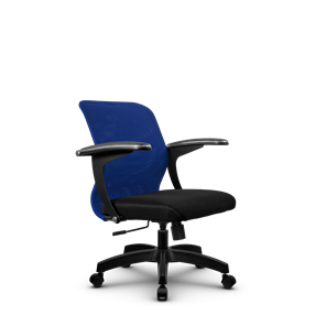 Кресло компьютерное SU-M-4/подл.160/осн.001, Синий/Черный в Петропавловске-Камчатском