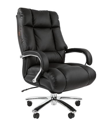 Офисное кресло CHAIRMAN 405 черное нат.кожа/экокожа в Петропавловске-Камчатском - изображение