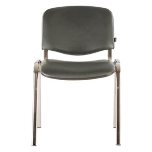Офисный стул Brabix Iso CF-001 (хромированный каркас, кожзам серый) 531426 в Петропавловске-Камчатском