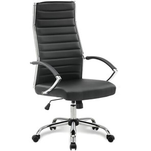 Кресло офисное Brabix Style EX-528 (экокожа, хром, черное) 531947 в Петропавловске-Камчатском