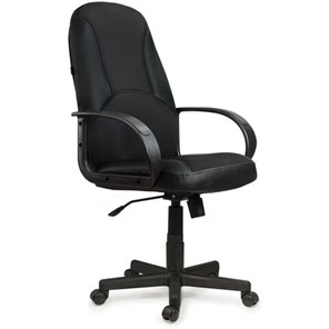 Кресло офисное BRABIX "City EX-512", кожзаменитель черный, ткань черная, TW, 531407 в Петропавловске-Камчатском