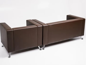 Комплект мебели Альбиони коричневый кожзам  диван 2Д + кресло в Петропавловске-Камчатском - предосмотр 5
