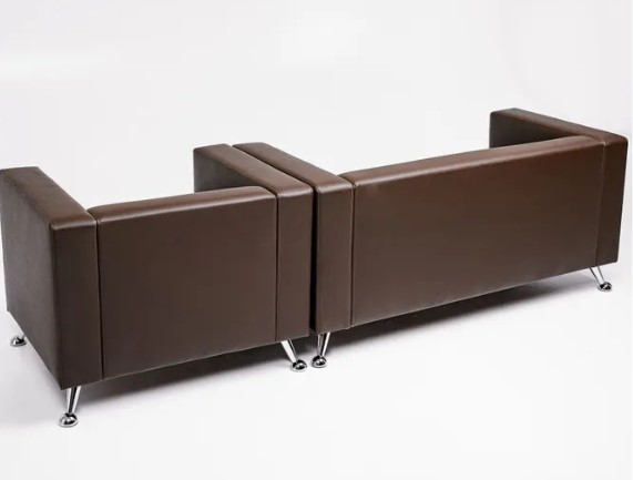 Комплект мебели Альбиони коричневый кожзам  диван 2Д + кресло в Петропавловске-Камчатском - изображение 5