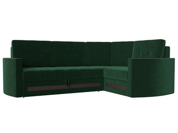 Угловой раскладной диван Белла, Зеленый (Велюр) в Петропавловске-Камчатском