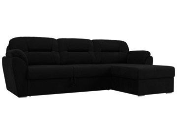 Угловой диван для гостиной Бостон, Черный (микровельвет) в Петропавловске-Камчатском