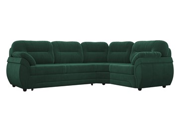 Угловой диван для гостиной Бруклин, Зеленый (велюр) в Петропавловске-Камчатском