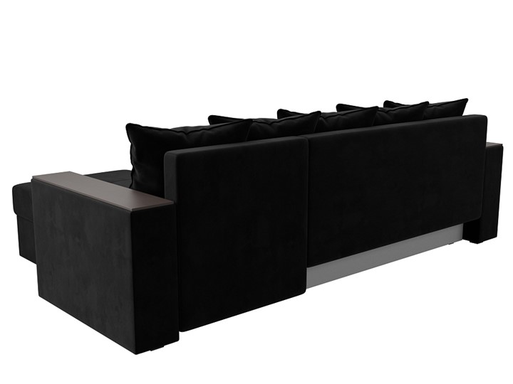 Угловой раскладной диван Дубай Лайт, Черный (велюр) в Петропавловске-Камчатском - изображение 7