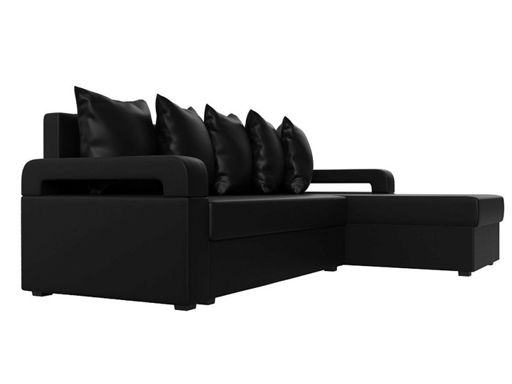 Угловой раскладной диван Гермес Лайт, Черный (экокожа) в Петропавловске-Камчатском - изображение 7