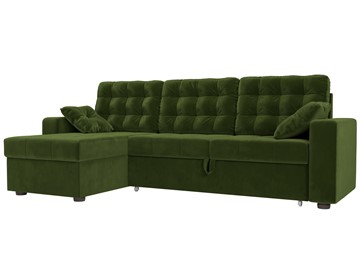 Угловой раскладной диван Камелот, Зеленый (микровельвет) в Петропавловске-Камчатском