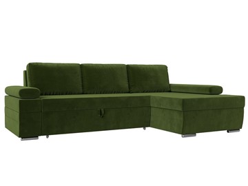 Угловой диван с оттоманкой Канкун, Зеленый (микровельвет) НПБ в Петропавловске-Камчатском