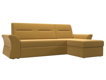 Угловой диван с оттоманкой Клайд, Желтый (микровельвет) в Петропавловске-Камчатском
