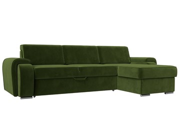 Угловой раскладной диван Лига-025, Зеленый (Микровельвет) в Петропавловске-Камчатском