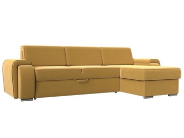 Угловой раскладной диван Лига-025, Желтый (Микровельвет) в Петропавловске-Камчатском