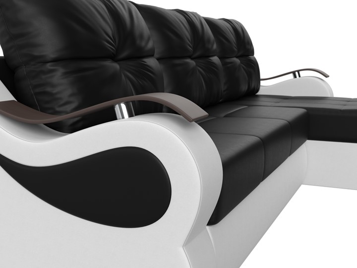 Угловой диван Меркурий, Черный/белый (экокожа) в Петропавловске-Камчатском - изображение 3