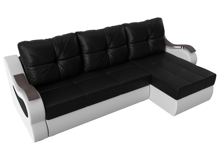 Угловой диван Меркурий, Черный/белый (экокожа) в Петропавловске-Камчатском - изображение 4