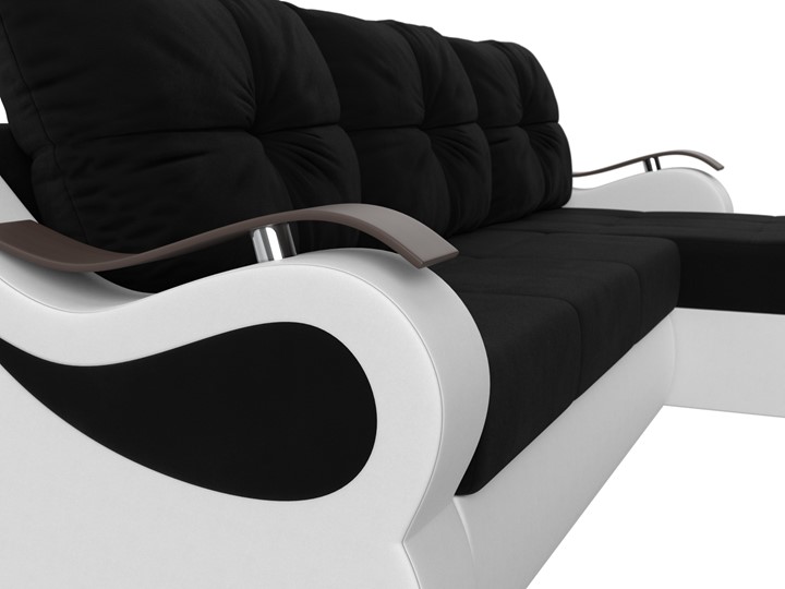 Угловой диван Меркурий, Черный/белый (вельвет/экокожа) в Петропавловске-Камчатском - изображение 3