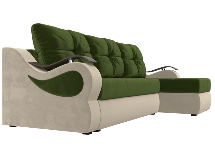 Угловой диван Меркурий, Зеленый/бежевый (вельвет) в Петропавловске-Камчатском - изображение 2