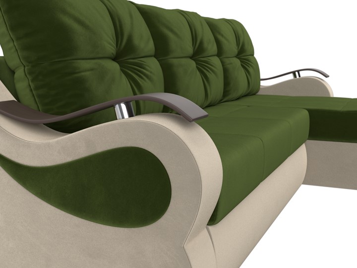 Угловой диван Меркурий, Зеленый/бежевый (вельвет) в Петропавловске-Камчатском - изображение 3