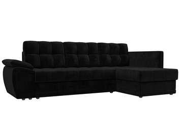 Угловой диван для гостиной Нэстор прайм, Черный (велюр) в Петропавловске-Камчатском