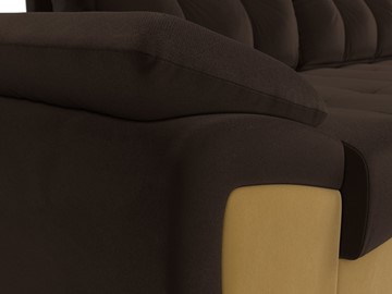 Угловой диван для гостиной Нэстор прайм, Коричневый/Желтый (микровельвет) в Петропавловске-Камчатском - предосмотр 5