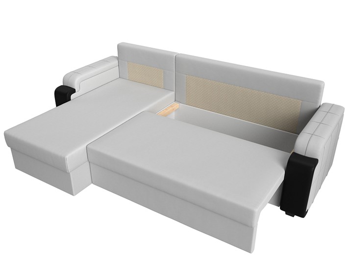 Угловой диван Николь лайт, Белый/Черный (экокожа) в Петропавловске-Камчатском - изображение 5