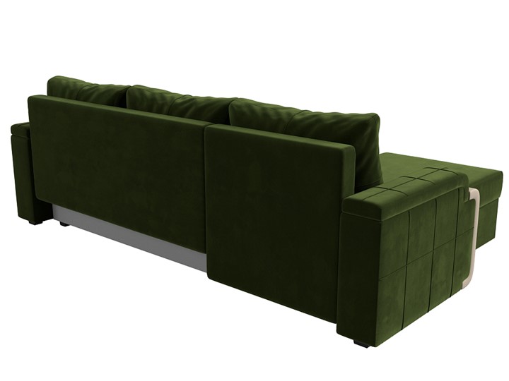 Угловой диван с оттоманкой Николь лайт, Зеленый/Бежевый (микровельвет/экокожа) в Петропавловске-Камчатском - изображение 8
