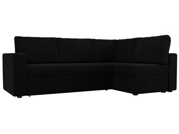 Угловой раскладной диван Оливер, Черный (микровельвет) в Петропавловске-Камчатском