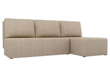 Угловой диван с оттоманкой Поло, Корфу 02 (рогожка) в Петропавловске-Камчатском