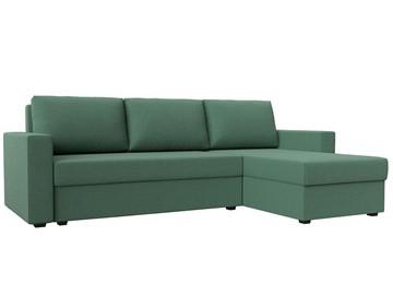 Угловой диван с оттоманкой Траумберг Лайт, Амур зеленый (Рогожка) в Петропавловске-Камчатском