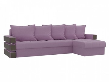 Угловой диван с оттоманкой Венеция, Сиреневый (микровельвет) в Петропавловске-Камчатском