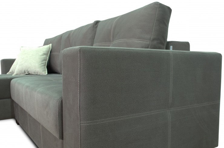 Угловой диван Fashion soft 210 (Uno grey + Brix latte) в Петропавловске-Камчатском - изображение 5