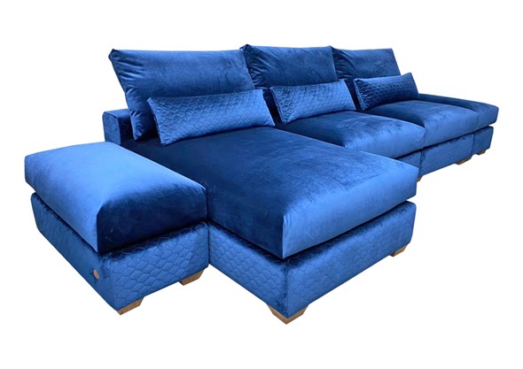 Угловой диван V-10-M ДУ (ПУФ2+Д4+ПС+ПС+ПУФ2), Memory foam в Петропавловске-Камчатском - изображение