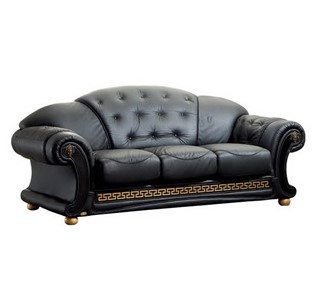 Прямой диван Versace (3-х местный) black в Петропавловске-Камчатском