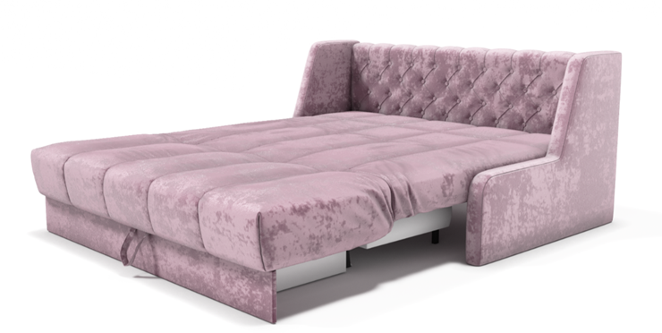 Прямой диван Аккордеон-Кровать 1,55 с каретной утяжкой, полоска (ППУ) в Петропавловске-Камчатском - изображение 2