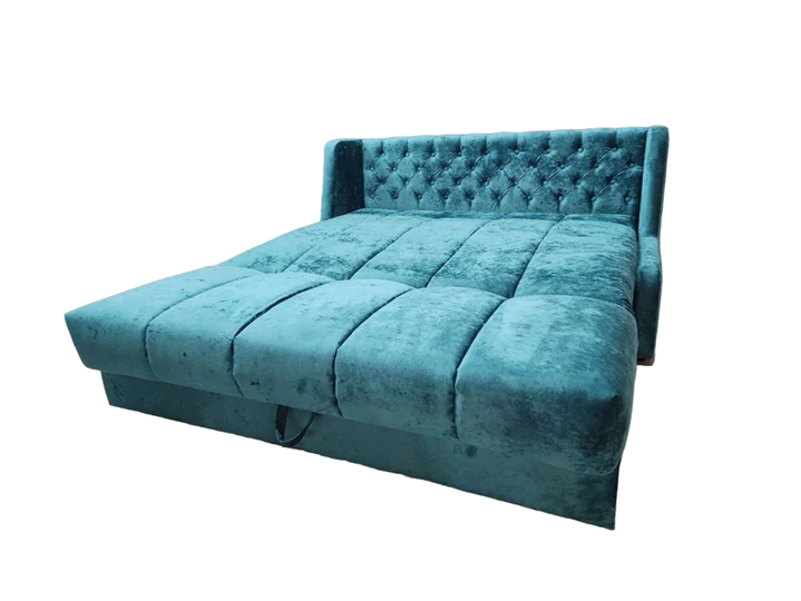 Прямой диван Аккордеон-Кровать 1,55 с каретной утяжкой, полоска (ППУ) в Петропавловске-Камчатском - изображение 4