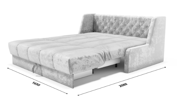 Прямой диван Аккордеон-Кровать 1,55 с каретной утяжкой, полоска (ППУ) в Петропавловске-Камчатском - изображение 6