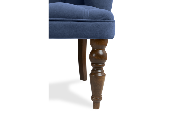 Прямой диван Бриджит синий ножки коричневые в Петропавловске-Камчатском - изображение 4