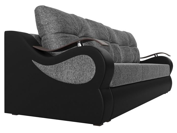 Прямой диван Меркурий еврокнижка, Серый/черный (рогожка/экокожа) в Петропавловске-Камчатском - изображение 2