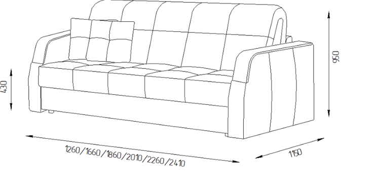 Прямой диван Турин 2 205 (НПБ) в Петропавловске-Камчатском - изображение 1
