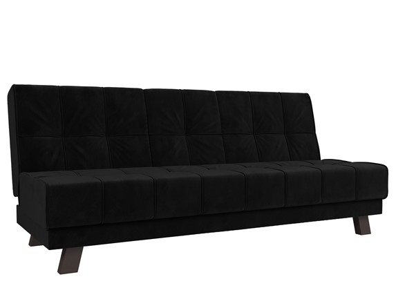 Прямой диван Винсент, Черный (велюр) в Петропавловске-Камчатском - изображение