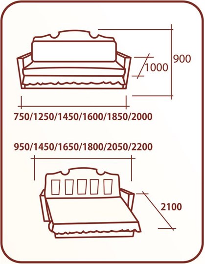 Прямой диван Аккордеон Бук 155, НПБ, Классика в Петропавловске-Камчатском - изображение 1