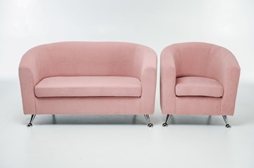 Комплект мебели Брамс  цвет розовый диван 2Д + кресло в Петропавловске-Камчатском