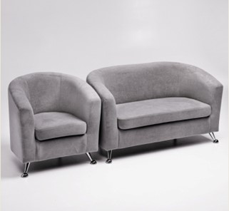 Комплект мебели Брамс  цвет серый диван 2Д + кресло в Петропавловске-Камчатском