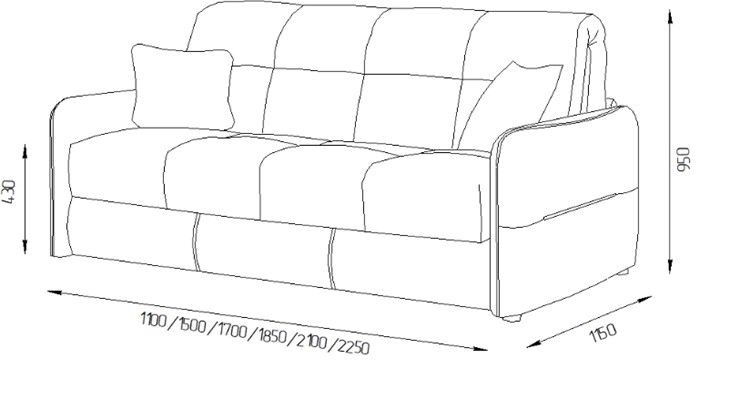 Прямой диван Токио 2 150 (ППУ) в Петропавловске-Камчатском - изображение 6