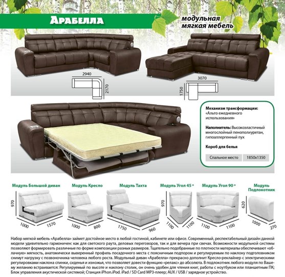 Модульный диван Арабелла в Петропавловске-Камчатском - изображение 5