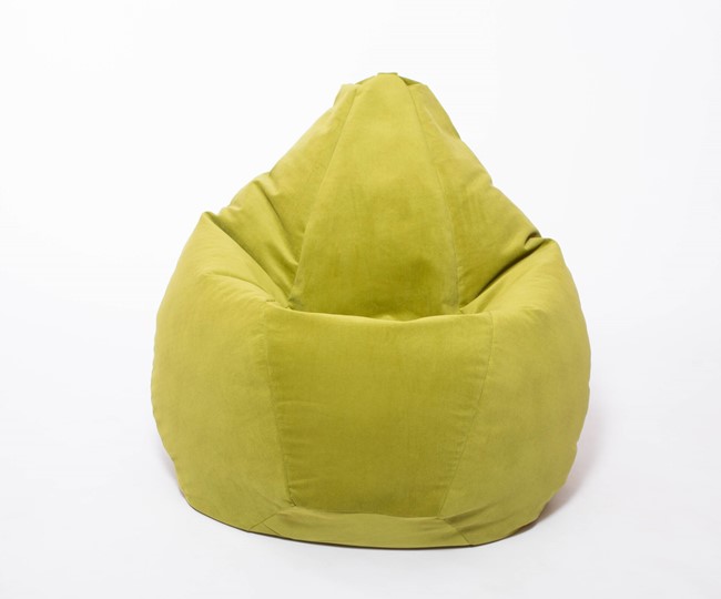 Кресло-мешок Груша малое, велюр однотон, травянное в Петропавловске-Камчатском - изображение 1
