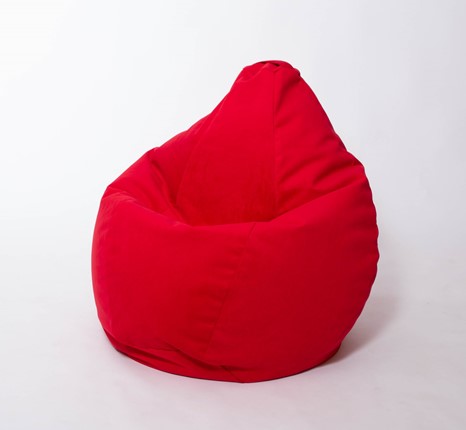 Кресло-мешок Груша большое, велюр однотон, красное в Петропавловске-Камчатском - изображение
