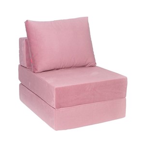 Бескаркасное кресло-кровать Окта, велюр пыльная роза в Петропавловске-Камчатском - предосмотр