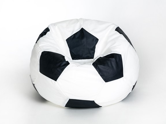 Кресло-мешок Мяч малый, бело-черный в Петропавловске-Камчатском - изображение